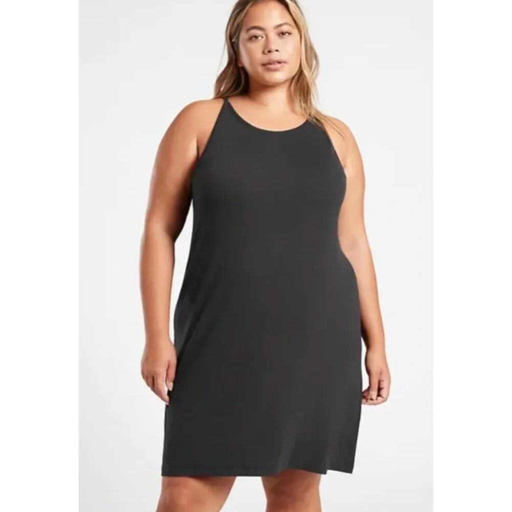 ATHLETA Well Rested Rib Sleep Dress Soft Stretch Modal Black Size 3X Plus - Picture 4 of 8